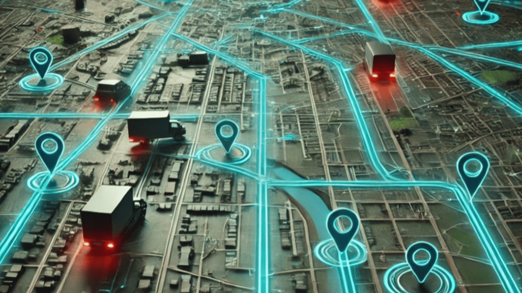 Real-time delivery tracking map visualizing route optimization for food delivery logistics and customer satisfaction.