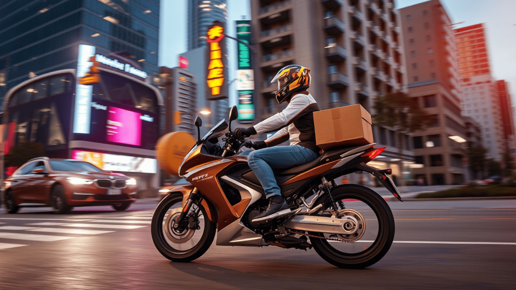 Last-mile urban delivery solutions, featuring electric cargo bikes, drones, and automated parcel lockers.